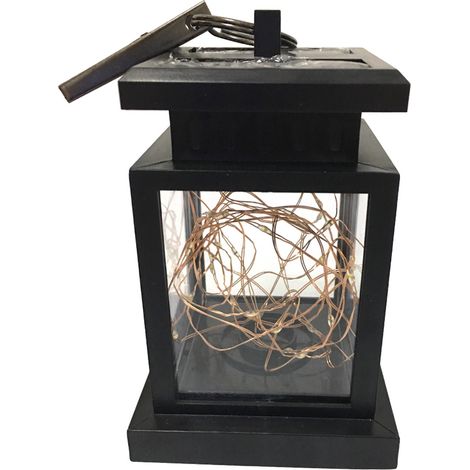 Lanternes solaires suspendues d'extérieur, étanches et alimentées à l'énergie solaire, au design rétro, pour la décoration de patio, cour, jardin et allée (lumière chaude) (1/5)
