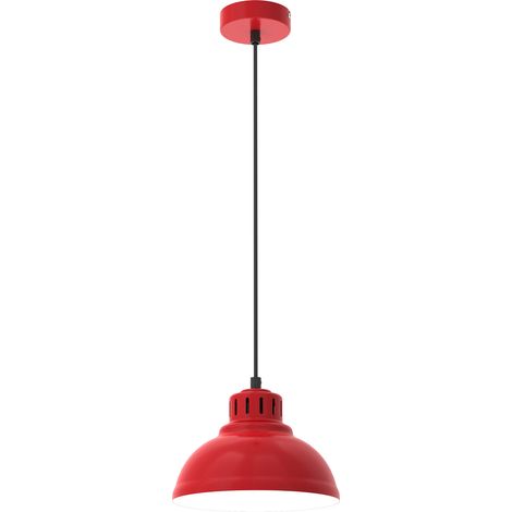 Suspension Sven rouge Ø21 intérieur blanc E27 15W Luminex