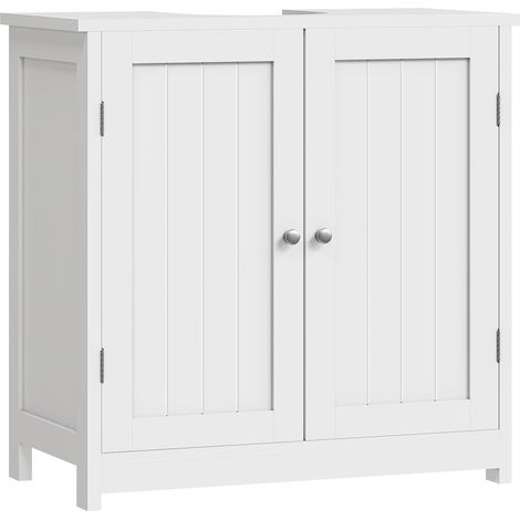 WOLTU Mueble para Debajo del Lavabo Madera 2 Puertas para Cuarto de Baño 60x60x30cm Blanco (1/5)