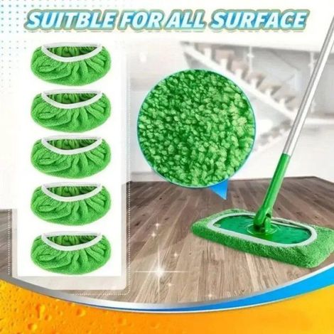 Housse lavable réutilisable pour balai plat - Lot de 8 - Microfibre épaisse 25,5 x 12 cm - Décontamination efficace - Écologique (1/4)