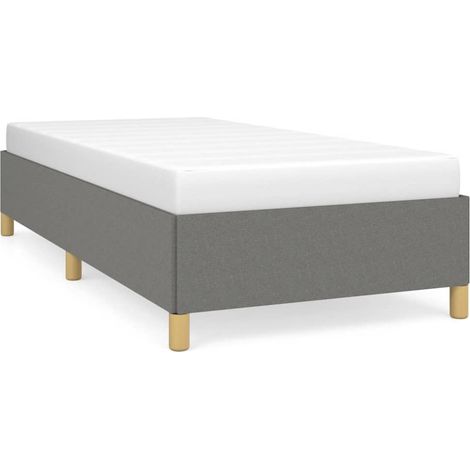 Lit simple,Lit adulte,Cadre de lit sans matelas gris foncé 90x190 cm tissu CFW3654776 (1/5)