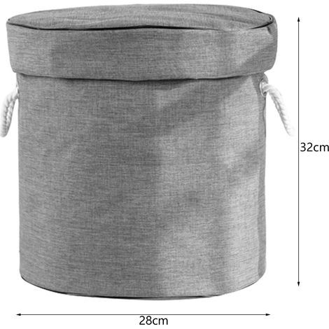 Sac de rangement pour jouets, tapis de jeu, petites briques, blocs, conteneur de rangement, fournitures ménagères, gris, taille L (environ 550 g/19,4 oz) (1/5)