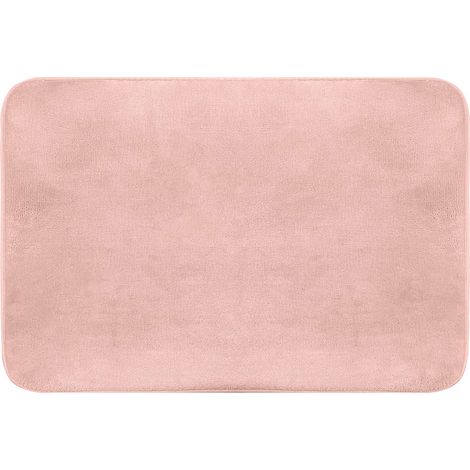 Tapis de Bain Antiderapant Absorbant Mousse Ultra Douce Poil Ras, Tapis Salle de Bain, Cuisine et Chambre Idéal pour Sortir de Douche et Baignoire, Tapis Lavable en Machine 70x50 cm, Rose (1/5)