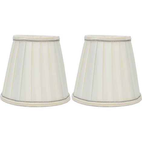 Lot de 2 petits abat-jour doubles à pince pour ampoule, en tissu confortable, pour lampe de table, lustre ou applique murale (PX30) (1/5)