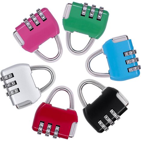Mini cadenas à combinaison, cadenas de valise à code 3 chiffres, cadenas de bagage réinitialisable, petit cadenas de sécurité pour les voyages, les sacs à dos et les casiers de salle de sport.