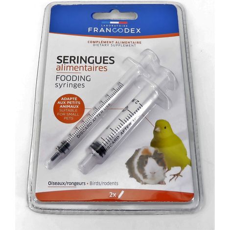 2 Seringues alimentaires, pour oiseaux et rongeurs. - Francodex (1/4)
