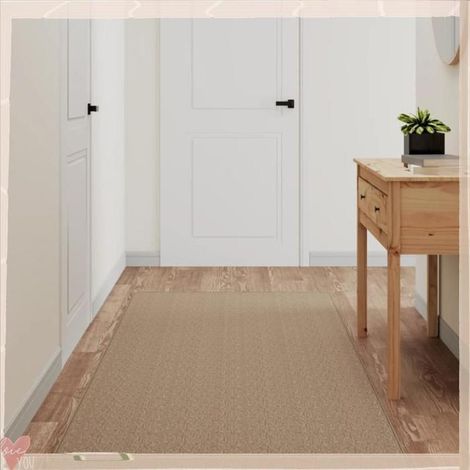 Tapis de couloir - VINGVO - aspect sisal - 80x150 cm - sable - polypropylène (1/5)