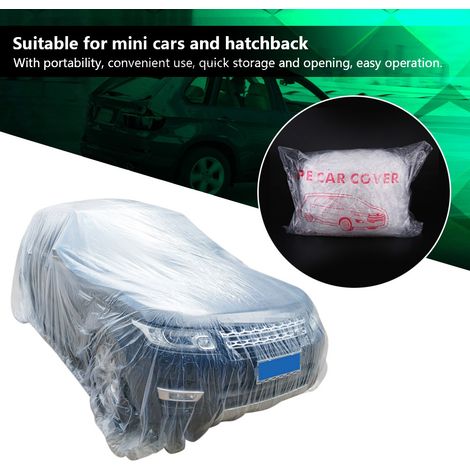 1 Pièce Housse Voiture Extérieur Imperméable Résistant Poussière Pluie Neige Protection Temporaire Jetable (1/5)
