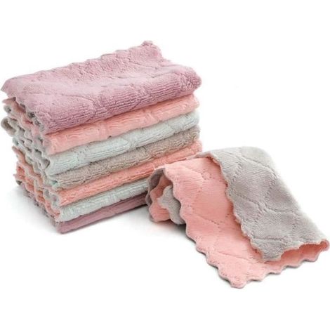 Torchons en Microfibre,8pcs Chiffons de Nettoyage Microfibre Voiture,Serviettes de Cuisine Non Pelucheuses,pour Voiture de Bureau