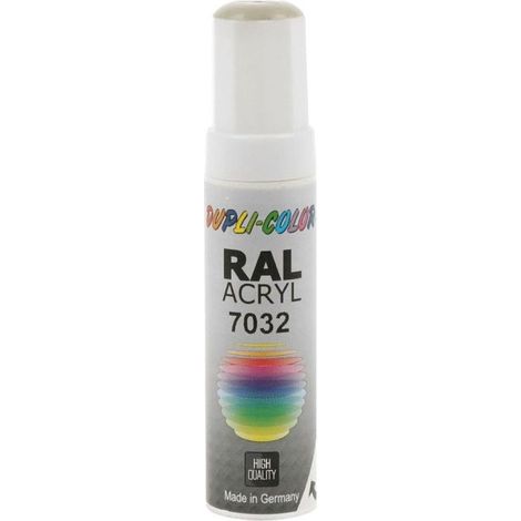 Stylo de retouche peinture acrylique - Gris silex - RAL 7032 - Brillant - Tous supports - Duplicolor (1/2)