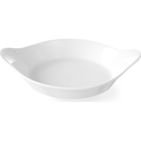 Teglia rotonda con manici, 185x152 mm, in porcellana color crema - Hendi 785904 (1/2)