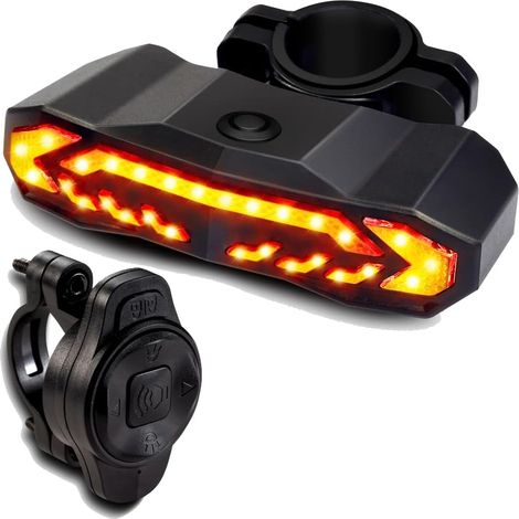 Clignotant de vélo, chargement USB, avec fonction de freinage et alarme.-AquaForge (1/5)