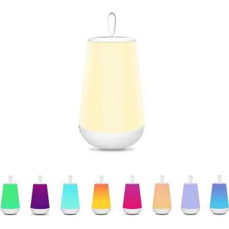 Lampe tactile LED Portable, Table de chevet, rvb, variable, avec télécommande, pour chambre à coucher, salon, Camping