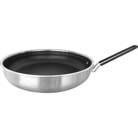 Poêle de Camping antiadhésive avec poignée pliable universelle pour cuisinières à gaz électriques et en céramique Options 26cm/10,2 pouces 28cm/11 pouces (1/5)