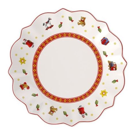 Assiette À Pain Rouge et Blanc, Compatible Micro-Ondes, Vaisselle, Ceramique, Article De Noël, Porcelaine (1/2)