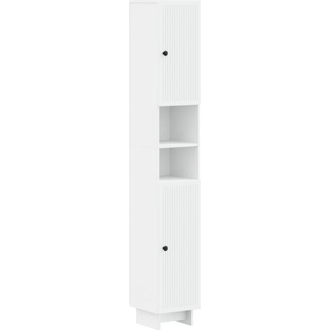 vidaXL Armadio da Bagno con Ripiano Aperto EDE Bianco 30 x 31 x 190 cm (1/5)