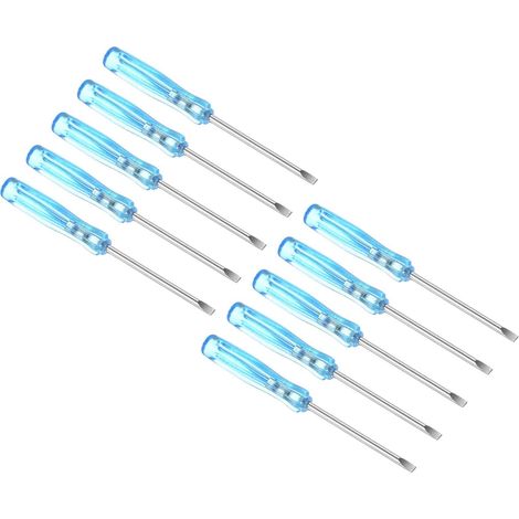 Lot de 10 mini tournevis à tête plate de 2,0 mm de long 65 mm pour réparation de petits appareils électroménagers (1/5)