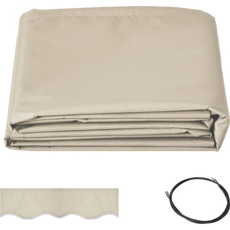 Toile de remplacement pour store banne en polyester haute densité 280 g/m², dimensions 2,82 x 2,4 m, couleur crème, résistante aux UV et à l'usure