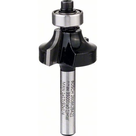 Bosch Fresa de redondear 1/4" R1 6,3 mm Ø 25,4 mm L 13,2 mm G 54 mm - 2608628421 (1/5)