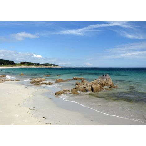 Tableau sur toile plage Raguenes 45x65 cm - Impression sur Toile Murale Décorative - Image imprimée en HD sur Toile - Toile sur Châssis en Bois FSC - Fabriqué en France (1/4)