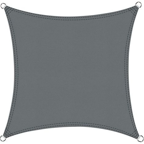 Quadratisches Sonnensegel 2,5 x 2,5 m, wasserdicht, UV-Schutz, für Terrasse, Garten, Balkon, Außenbereich, Grau (1/5)