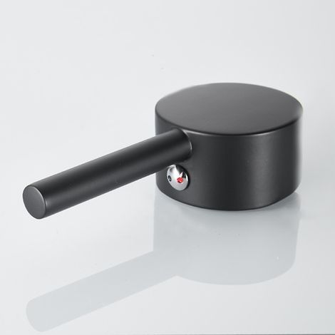 Poignée de robinet à levier unique en alliage de zinc – Remplacement pour robinet à cartouche 35 mm – Finition noire mate – Compatible éviers et douches (1/4)