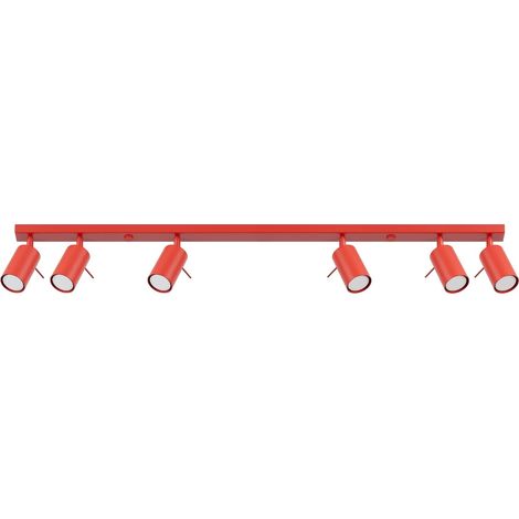 Plafoniere RING rosso 118x16x6cm Acciaio Sollux (1/5)