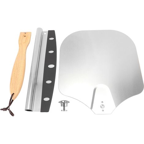 Pizza Peel Set Foldable Stainless Steel Non Slip Pizza Spatula Cutter for Bread Making Pastry (1/5)