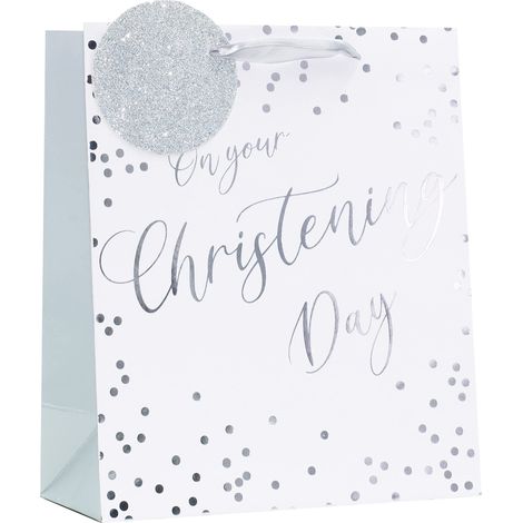 Partisan Christening Day Gift Bag, Medium - Perfect for any occasion - Wedding - Baby - Birthday - Christening - Anniversary