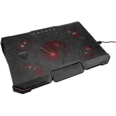 Refroidisseur intelligent pour ordinateur portable avec 5 ventilateurs LED et support de refroidissement ajustable, compatible avec les ordinateurs portables de 12 à 17 pouces. WHBYV (1/4)