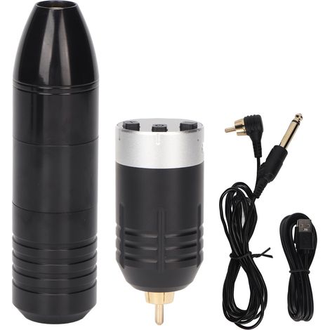 Kit de stylo tatouage WR38 sans fil 1500mAh, interface RCA, alimentation rechargeable, machine rotative professionnelle (1/5)