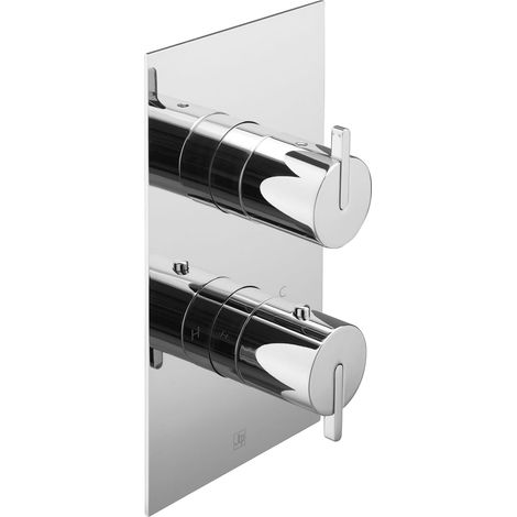 JTP Kio Thermostatic Concealed 2 Outlet Shower Valve Dual Handle - Chrome (1/2)