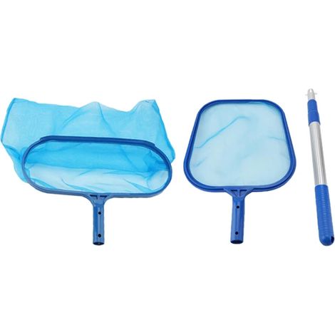 Accessoires de piscine (K-1050F) Lot de 2 épuisettes de piscine avec cadre en ABS renforcé et manche en aluminium, accessoires de nettoyage extérieur (1/4)
