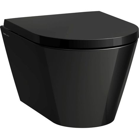 WC suspendu KARTELL COMPACT, sans bride, à fond creux noir LAUFEN