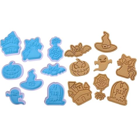 Cortadores de galletas con forma de sello de Halloween (8 unidades) (1/4)