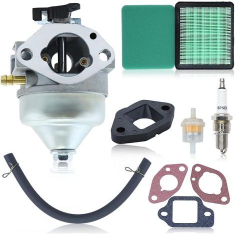 Vergaser-Reparatursatz für Honda GCV190 Motor und Rasenmäher HRB217 HRX217, Vergaser + Luftfilter + Dichtungen + Zündkerze + Kraftstofffilter Zubehörset 9 in 1