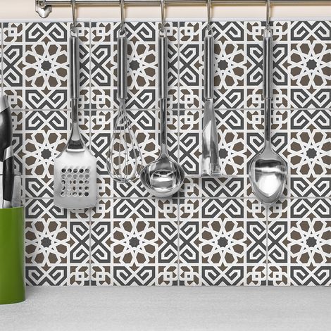 Sticker Mural Carrelage adhésif Cuisine Salle de Bain - 9 STICKERS CARRELAGES AZULEJOS ALESSIO - 9stickers10x10cm (1/5)