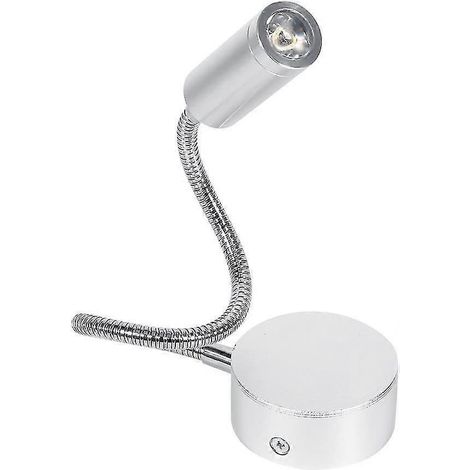 Minimalistische LED-Wand-Nachttischlampe mit flexiblem Schwanenhals, ideal zum Lesen im Bett.