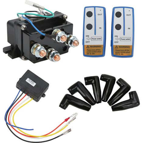 Treuil électrique Contacteur Relais Solénoïde Acier Résistant aux Intempéries 12V CC 500A pour 8000-12000lb Quad UTV (1/5)