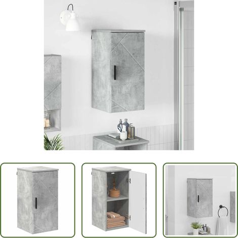 vidaXL Meuble salle de bain -  Cabinet de salle de bain Gris béton 30 x 31,5 x 61 cm (1/5)