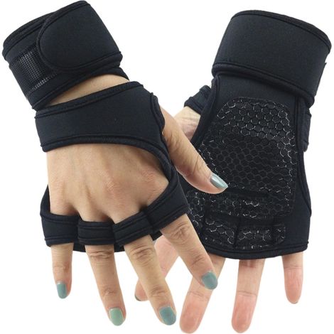 2 paires de gants de fitness, antidérapants, demi-doigts, pour musculation, yoga et entraînement en salle (1/5)