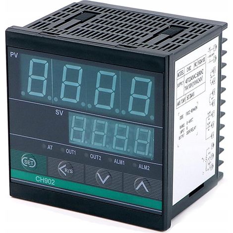 Regolatore di Temperatura CH902 – Display LED, 0–400°C  48–240V AC, SSR/RELAY  Compatibile con Pt100 e Termocoppie Tipo K  2 Allarmi