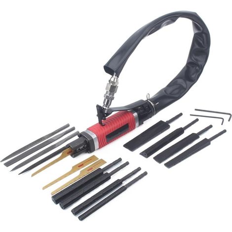Kit de micro-meuleuse pneumatique Scie à air alternative à double usage de qualité Outils de polissage de fichiers pneumatiques Outil de coupe à air avec tiges de tampon (1/5)