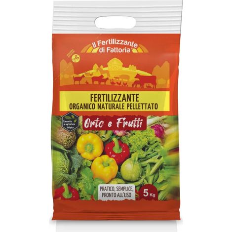 concime organico fertilizzante di fattoria per orto e frutti euroterrifloria  5 kg
