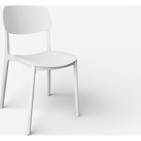Set de 30 sillas modernas de polipropileno para eventos, salón y jardín Rivena - Blanco