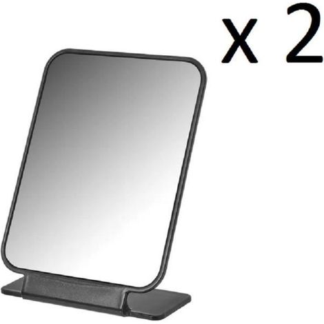 Miroir cosmétique à poser - JUANIO - JUANIO - Lot de 2 - Verre & polypropylène - H 19 cm (1/4)