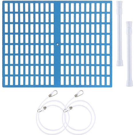 Écumoire de piscine de 16,5 pouces x 13 pouces avec perche télescopique et corde pour ramasser les feuilles mortes et éviter le colmatage. (1/5)