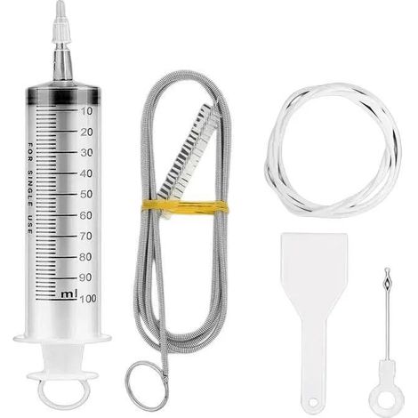 A set of 5 refrigerator drain hole cleaning tools, including cleaning tools and a spiral brush. (1/4)