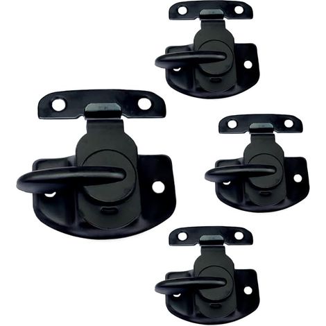 Verrou de fenêtre avec fonction came et support, noir mat, lot de 4 (1/3)