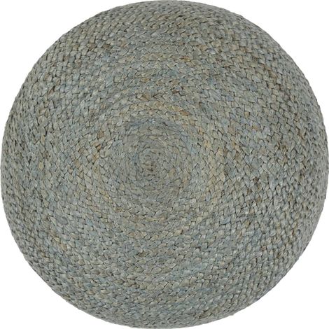 Pouf fait à la main Vert olive 45 x 30 cm Jute (1/3)